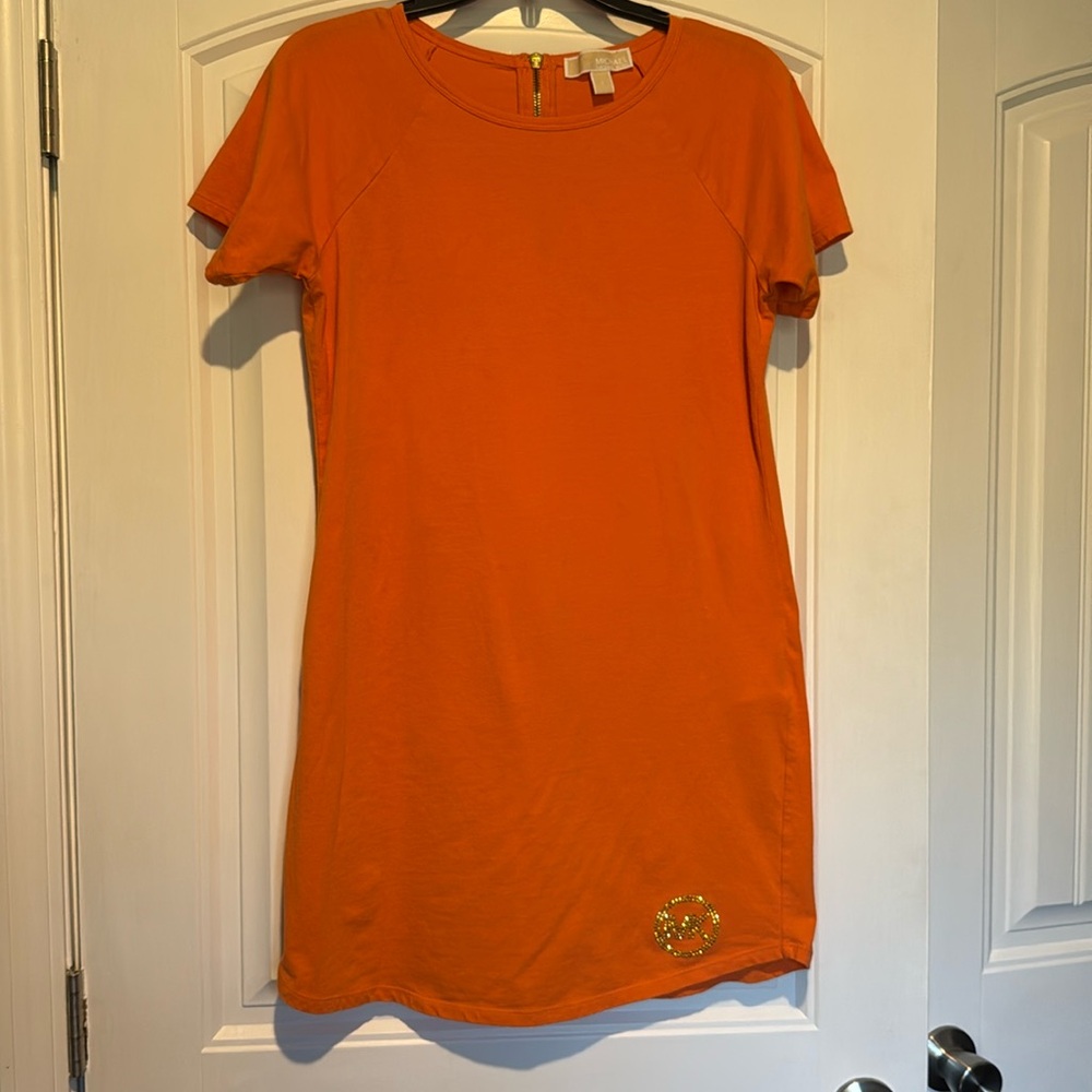 • Orange Michael Kors Cotton Dress - Small